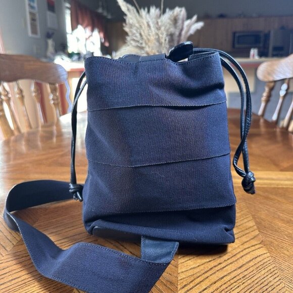 Salvatore Ferragamo Bucket Sling Bag Navy Blue - Picture 1 of 6